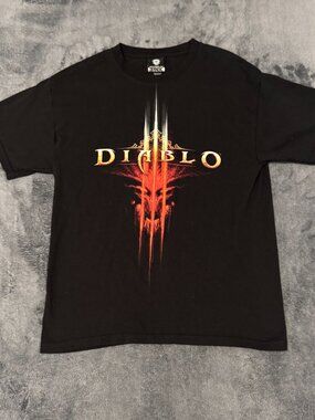 Diablo 3 Video Game Promo Blizzard Games Black T Shirt Size Medium J!NX Tag Y2K